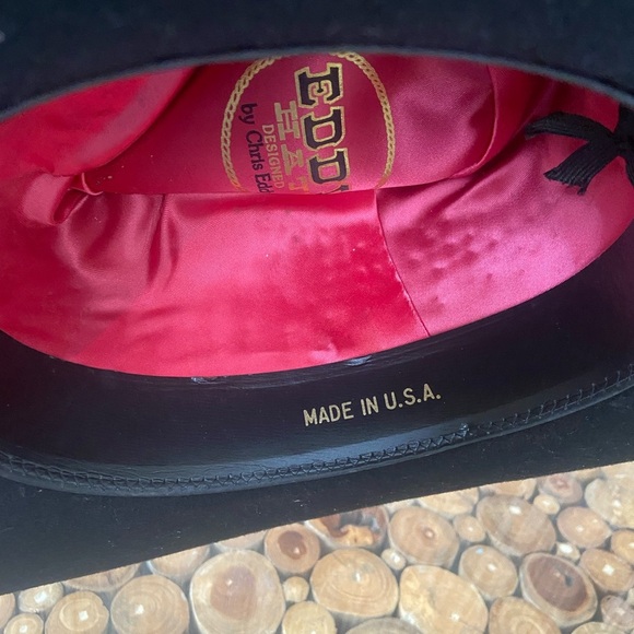 Vintage Black Cowboy Hat with Blue Band - Picture 4 of 6